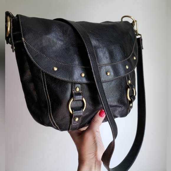 NWOT nine west leather extra large duffle purse - Picture 3 of 16